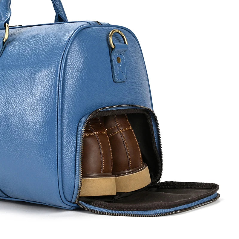 Genuine Leather Travel Bag For Men Women