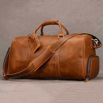 Genuine Leather Travel Bag For Men Women