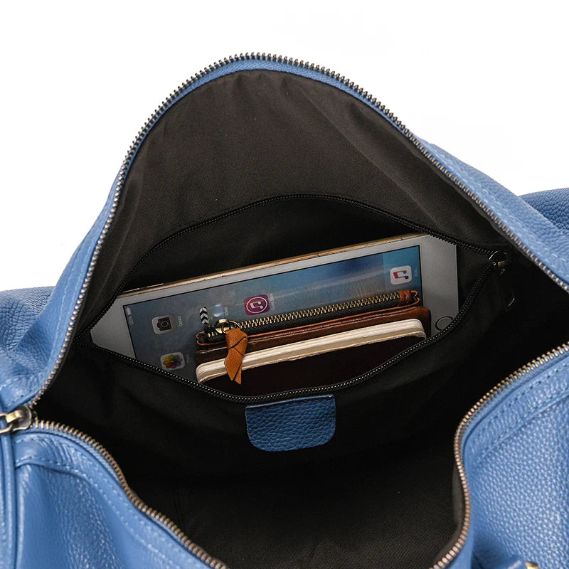 Genuine Leather Travel Bag For Men Women