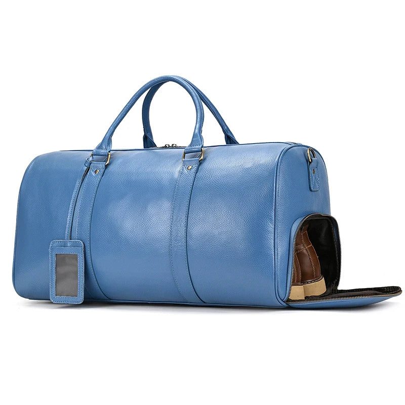 Genuine Leather Travel Bag For Men Women
