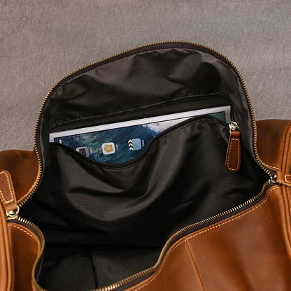 Genuine Leather Travel Bag For Men Women