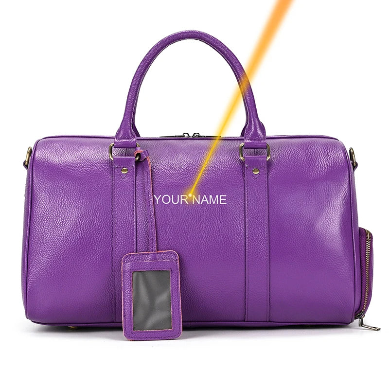 Genuine Leather Travel Bag For Men Women