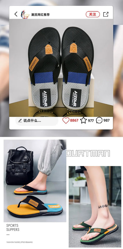 Men Mixed Colors Flip-flops