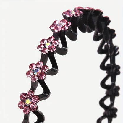 Non-slip Rhinestone Headbands - Elegant Solid Wave Design, Perfect for Styling and Everyday Charm
