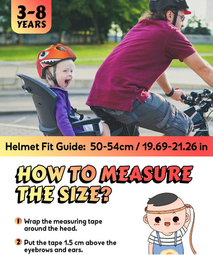 Kids Bike Helmet with Cute 3D Cartoon Design for Cycling Roller Skating Scooting Lightweight Sports Safety Helmet for Ages 3-8 Boys Girls with Size Adjustable