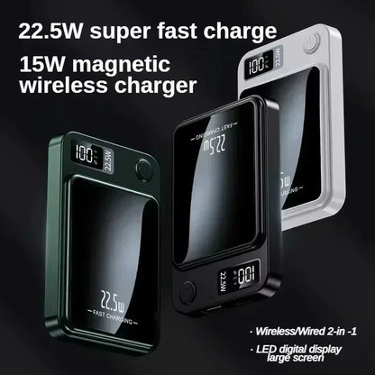 100000Mah Magnetic Power Bank Wireless Fast Charger for Magsafe Portable Auxiliary Battery Pack for Iphone Huawei Samsung 2025