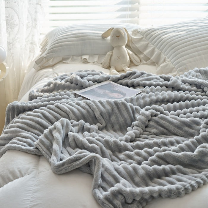 Rabbit Fur Velvet Blanket Anti-static Bedroom Sofa Blanket
