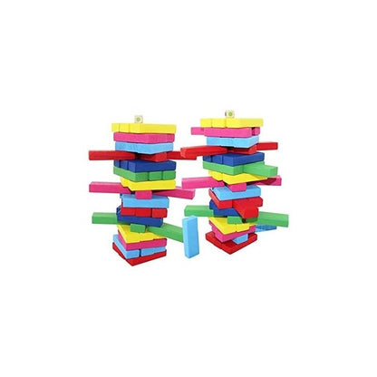 WOODBLOCK COLOURED & WOODEN TOWER BLOCKS GAME