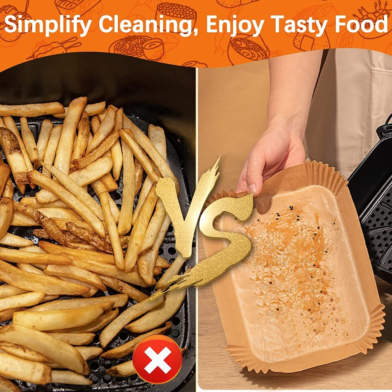 Disposable Air Fryer Paper Liners, Air Fryer Non-Stick Accessories UK