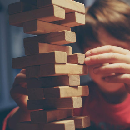 WOODBLOCK COLOURED & WOODEN TOWER BLOCKS GAME