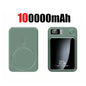 100000Mah Magnetic Power Bank Wireless Fast Charger for Magsafe Portable Auxiliary Battery Pack for Iphone Huawei Samsung 2025
