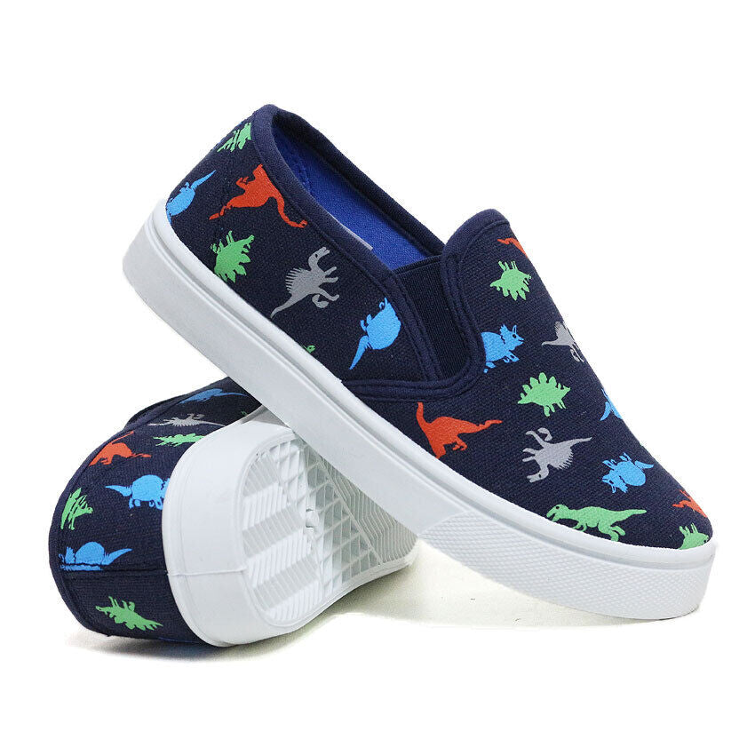 BOYS CANVAS SHOES NEW SKATE TRAINERS SLIP on CASUAL SUMMER PLIMSOLLS PUMPS SIZE