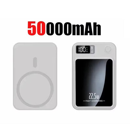 100000Mah Magnetic Power Bank Wireless Fast Charger for Magsafe Portable Auxiliary Battery Pack for Iphone Huawei Samsung 2025