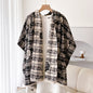 Cashmere-like Double-sided Scarf Camellia Tassel Air-conditioned Room Cloak