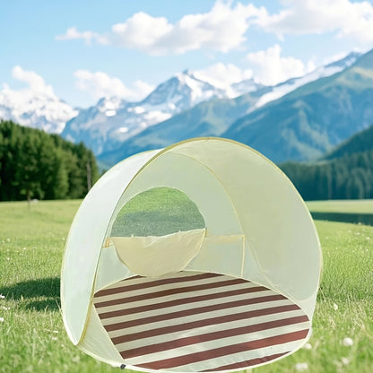 Automatic Instant Pop-up Sun Shelter, Portable Beach Tent, UV Protection, Easy Zipper Closure, with Compact Carry Bag
