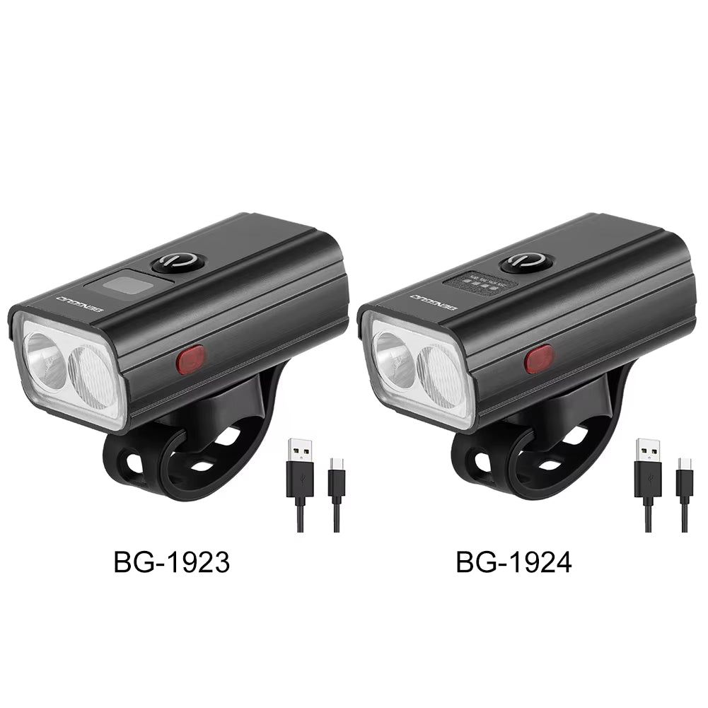 LED Bicycle Headlight USB Rechargeable Bicycle Front Lamp 6 Gears Power Display Bike Flashlight Bicycle Accessories