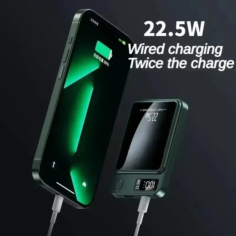 100000Mah Magnetic Power Bank Wireless Fast Charger for Magsafe Portable Auxiliary Battery Pack for Iphone Huawei Samsung 2025