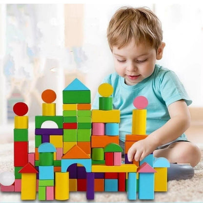 WOODEN BLOCKS CONSTRUCTION BUILDING BRICKS PIECES