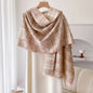 Cashmere-like Double-sided Scarf Camellia Tassel Air-conditioned Room Cloak
