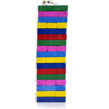 WOODBLOCK COLOURED & WOODEN TOWER BLOCKS GAME