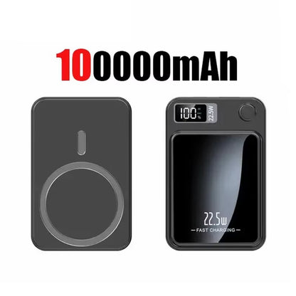 100000Mah Magnetic Power Bank Wireless Fast Charger for Magsafe Portable Auxiliary Battery Pack for Iphone Huawei Samsung 2025