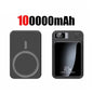 100000Mah Magnetic Power Bank Wireless Fast Charger for Magsafe Portable Auxiliary Battery Pack for Iphone Huawei Samsung 2025