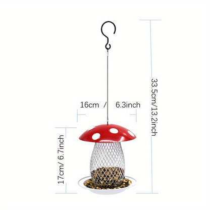Classic Squirrel-Proof Mushroom Shape Hanging Bird Feeder