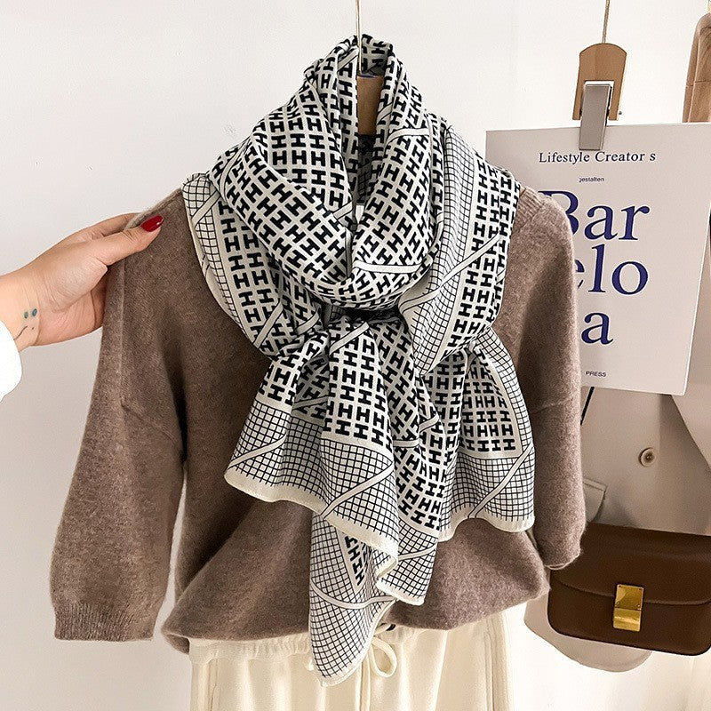 Color Matching Fashion Scarf Scarf Thin Warm Scarf Talma
