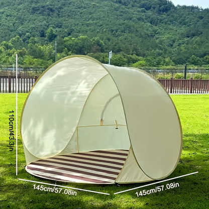Automatic Instant Pop-up Sun Shelter, Portable Beach Tent, UV Protection, Easy Zipper Closure, with Compact Carry Bag