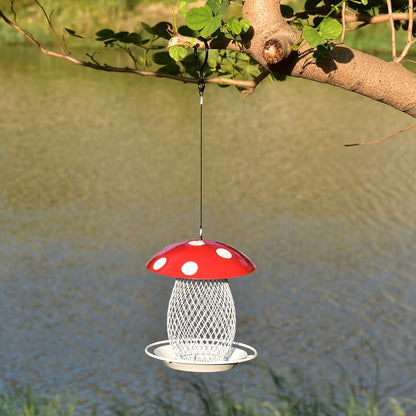Classic Squirrel-Proof Mushroom Shape Hanging Bird Feeder
