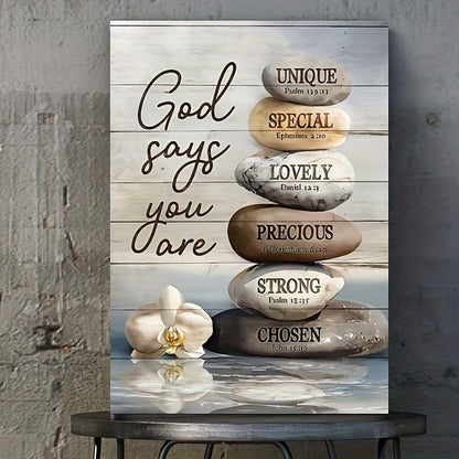 Inspirational Bible Verse Canvas Wall Art with Wood Frame