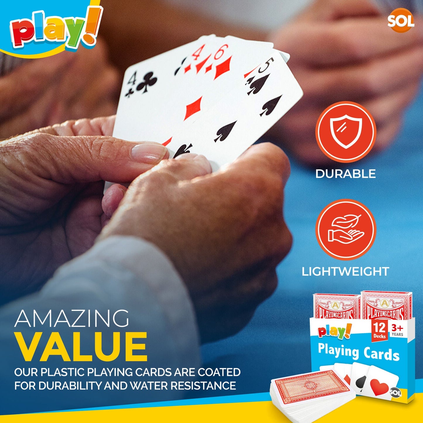 Play Standard Playing Cards – Plastic Coated Traditional Card Deck