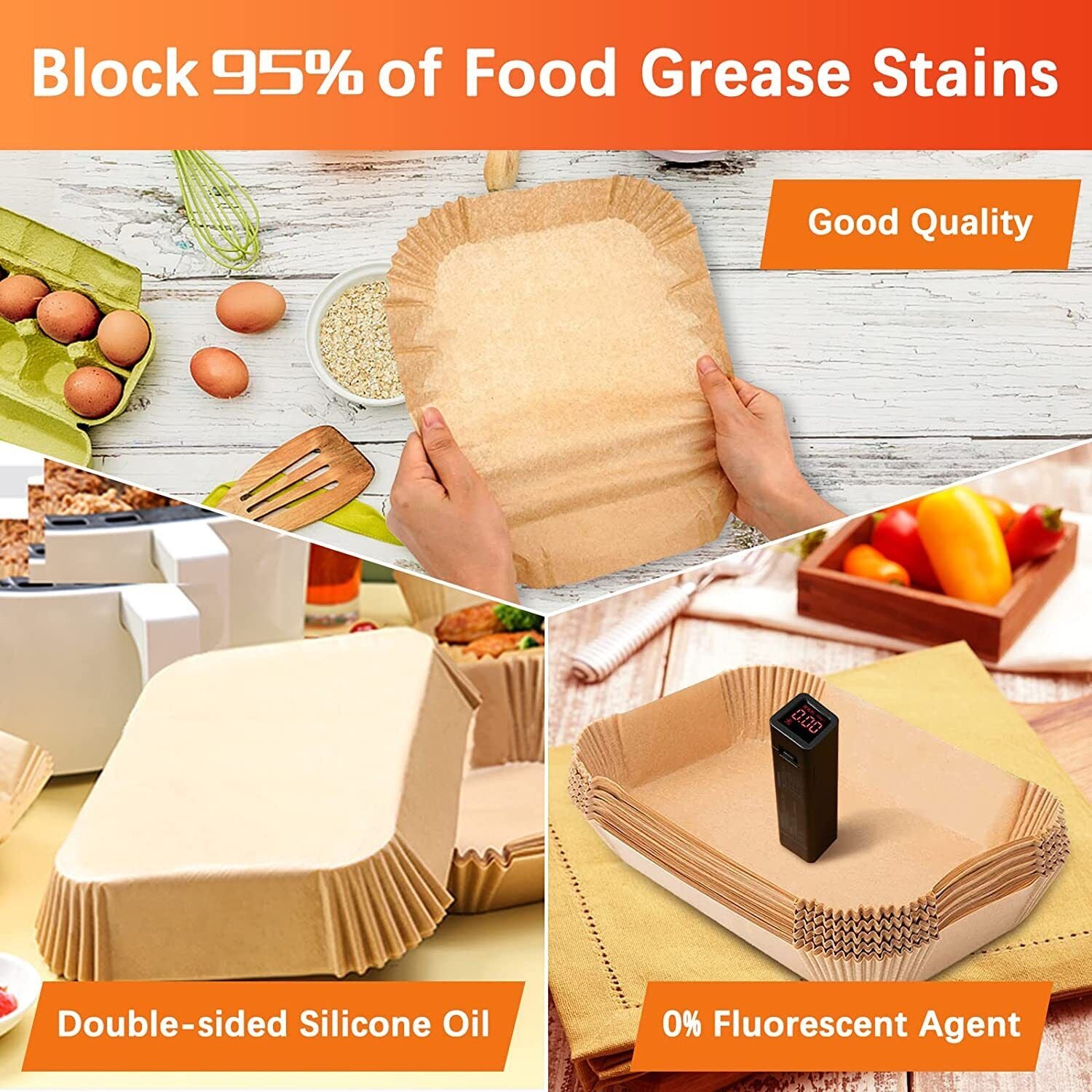 Disposable Air Fryer Paper Liners, Air Fryer Non-Stick Accessories UK