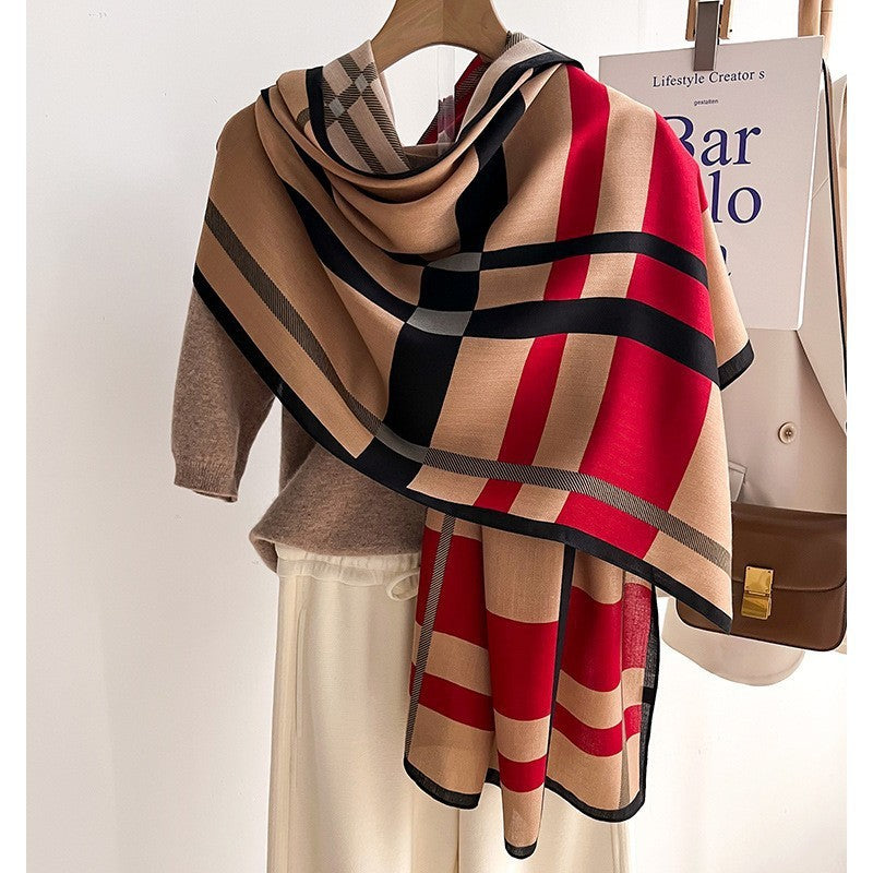 Color Matching Fashion Scarf Scarf Thin Warm Scarf Talma