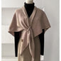 Wool Knitted Triangle Shawl Fashionable Warm Scarf