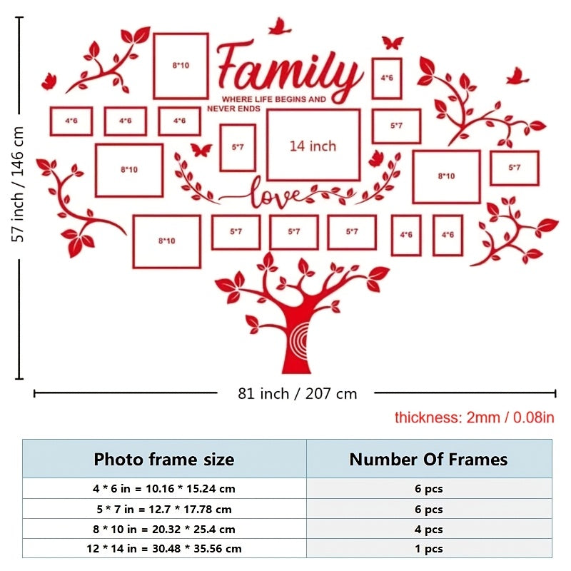 Acrylic 3D Photo Frame Tree