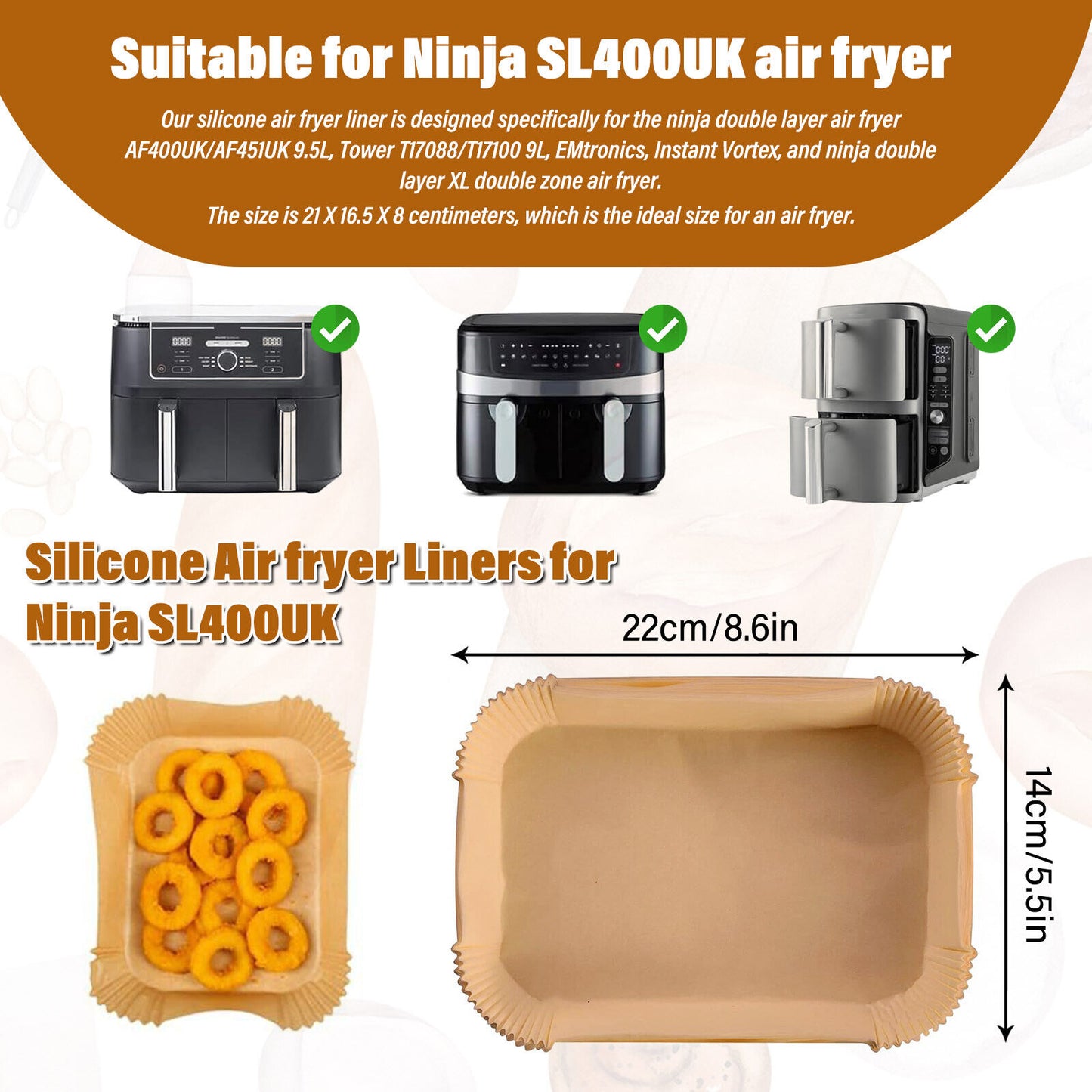 Disposable Air Fryer Paper Liners, Air Fryer Non-Stick Accessories UK