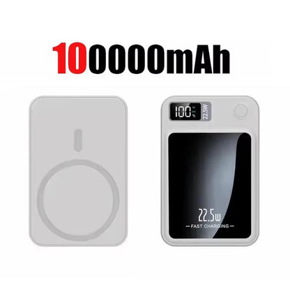 100000Mah Magnetic Power Bank Wireless Fast Charger for Magsafe Portable Auxiliary Battery Pack for Iphone Huawei Samsung 2025