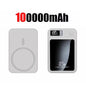 100000Mah Magnetic Power Bank Wireless Fast Charger for Magsafe Portable Auxiliary Battery Pack for Iphone Huawei Samsung 2025