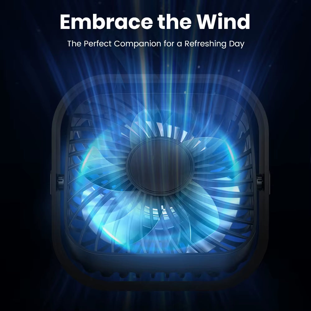 USB Desk Fan,[2Pack]Strong Airflow&Quiet Operation Mini Personal Fan,3 Speed Wind Small Fan,360°Rotatable Table Cooling Fan